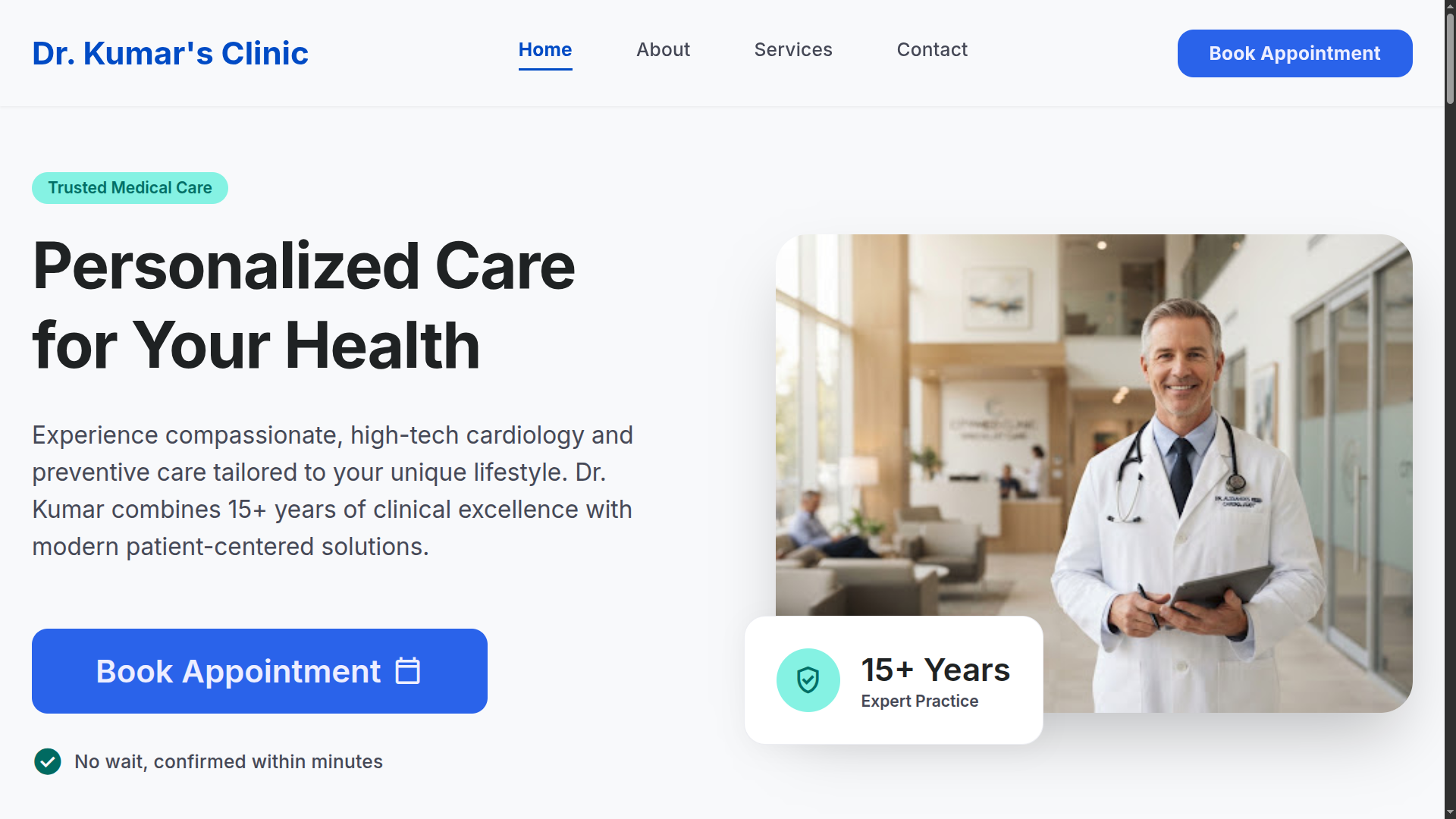 Dr. Kumar Clinic Platform - Production-Ready Clinic Website & Appointment Management System